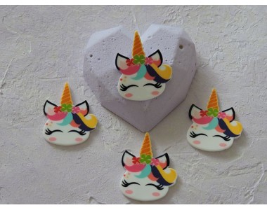 Кабошон-вырубка 35 мм "Единорожка 7" - 1 шт