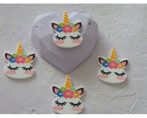 Кабошон-вырубка 35 мм "Единорожка 3" -  1 шт