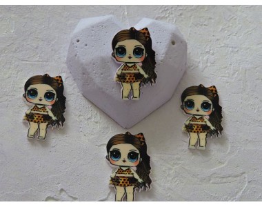 Кабошон-вырубка 40 мм "Лол в пятнистом костюме" - 1шт