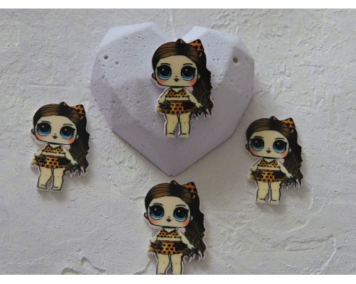 Кабошон-вырубка 40 мм "Лол в пятнистом костюме" - 1шт