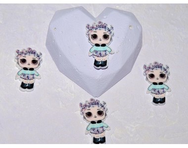 Кабошон-вырубка 30 мм "Лол с гульками" - 1 шт