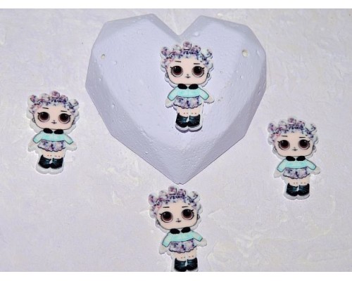 Кабошон-вырубка 30 мм "Лол с гульками" - 1 шт