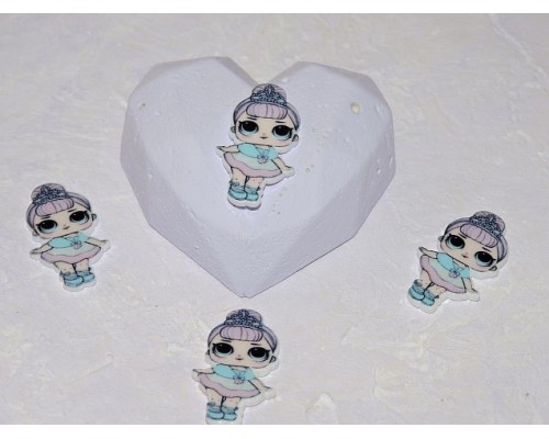 Кабошон-вырубка 30 мм "Лол принцесса" - 1 шт