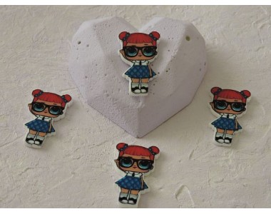 Кабошон-вырубка 30 мм "Лол школьница" - 1 шт