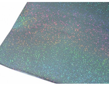 Кожзам голографик "Блестки", цв. голубой - 1 лист