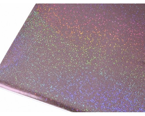 Кожзам голографик "Блестки", цв. розовый  - 1 лист (брак немного стерт цвет)
