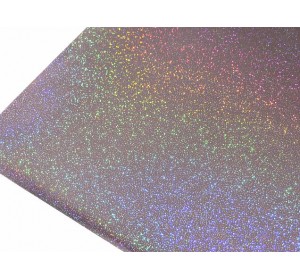 Кожзам голографик "Блестки", цв.светло-розовый  - 1 лист