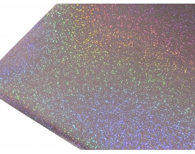 Кожзам голографик "Блестки", цв.светло-розовый  - 1 лист