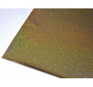 Кожзам голографик "Блестки", цв. золото - 1 лист