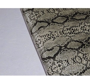 Кожзам "Змеиный принт", цв. серебро - 1 лист