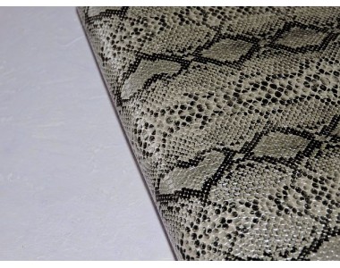 Кожзам "Змеиный принт", цв. серебро - 1 лист
