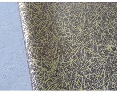 Кожзам с глиттером "Узоры", цв. коричневый (мягкий) - 1 лист