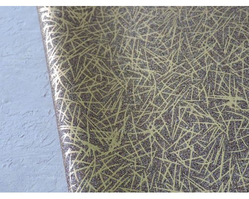 Кожзам с глиттером "Узоры", цв. коричневый (мягкий) - 1 лист