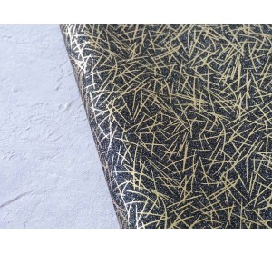 Кожзам с глиттером "Узоры", цв. графитовый (мягкий) - 1 лист