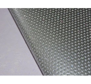 Кожзам "Горошек из блесток", цв. серебро  - 1 лист