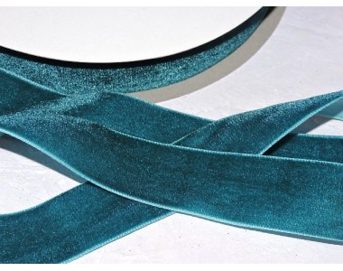 Лента бархатная 25 мм, цв.  зеленый - 1 м