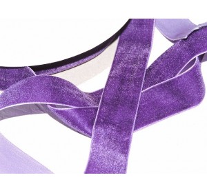 Лента бархатная 25 мм, цв.  темно-фиолетовый - 1 м