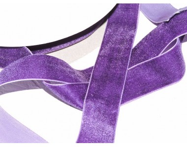 Лента бархатная 25 мм, цв.  темно-фиолетовый - 1 м