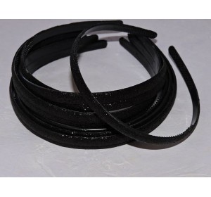 Ободок пластиковый с блестками 0,8 см,цв. черный - 1 шт