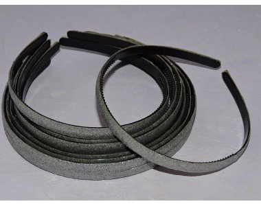 Ободок пластиковый с блестками 0,8 см,цв. серебро - 1 шт