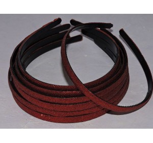 Ободок пластиковый с блестками 0,8 см,цв. красный - 1 шт