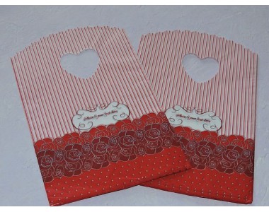 Пакет с ручкой 13*20 см, цв. красный - 1 шт