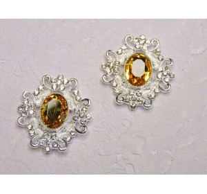 Серединка ювелирная, цв. серебро/золото - 1 шт