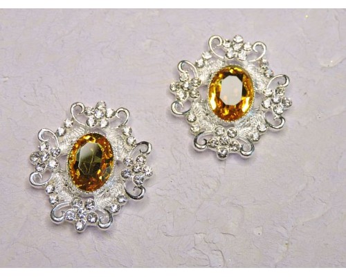 Серединка ювелирная, цв. серебро/золото - 1 шт