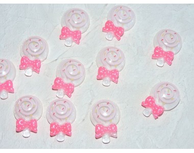 Кабошон "Леденец" 20 мм, цв. розовый - 1 шт.