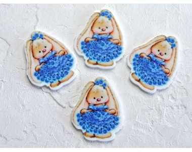 Кабошон-вырубка "Зайка" 3*3,7 см - 1 шт.