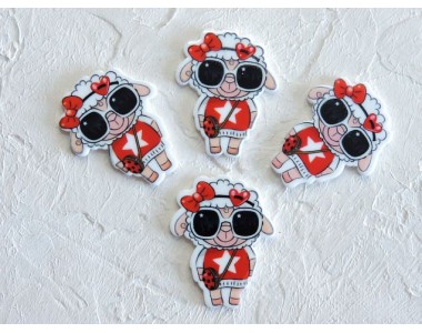 Кабошон-вырубка "Овечка" 3*3,5 см - 1 шт.