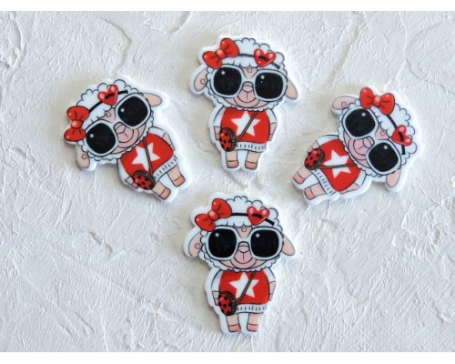 Кабошон-вырубка "Овечка" 3*3,5 см - 1 шт.