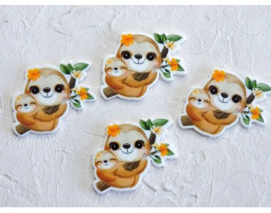 Кабошон-вырубка "Ленивец" 3*4 см - 1 шт.