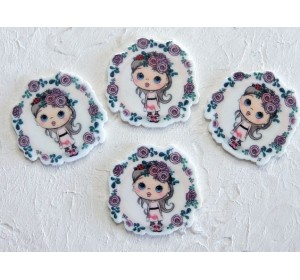 Кабошон-вырубка "Девочка" 3 см - 1 шт.