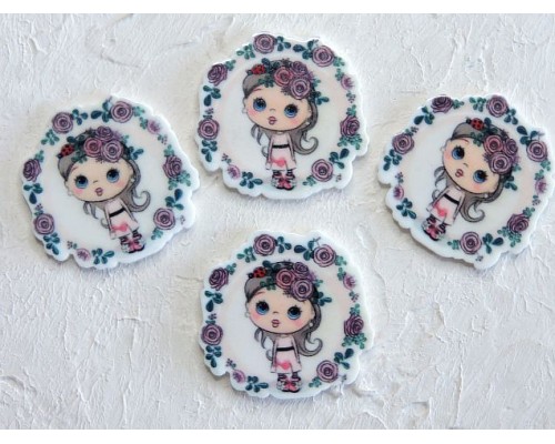 Кабошон-вырубка "Девочка" 3 см - 1 шт.
