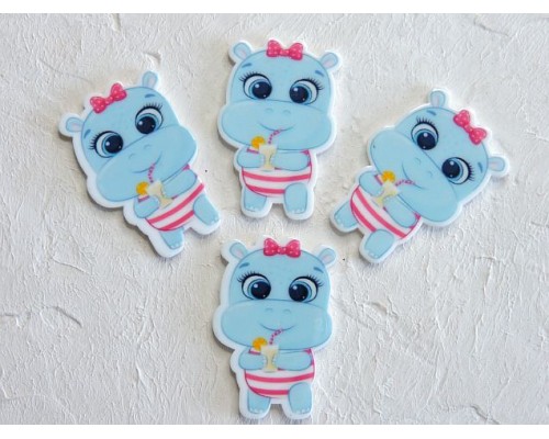 Кабошон-вырубка "Бегемотик" 2,8*3,5 см - 1 шт.