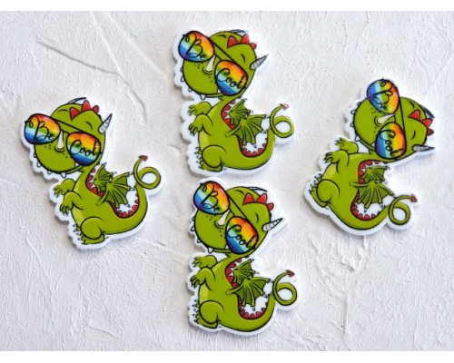 Кабошон-вырубка "Дракончик" 3*3,5  см - 1 шт.