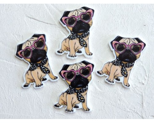 Кабошон-вырубка "Щенок" 2,8*3,5 см - 1 шт.