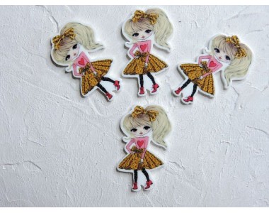 Кабошон-вырубка "Девочка" 2,7*3,7 см - 1 шт