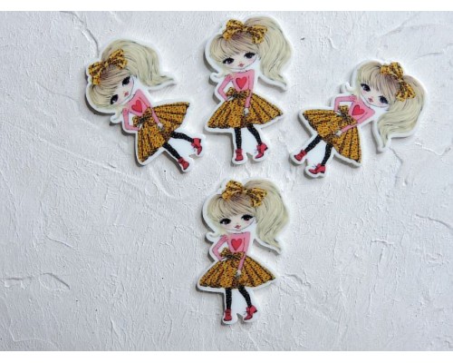 Кабошон-вырубка "Девочка" 2,7*3,7 см - 1 шт