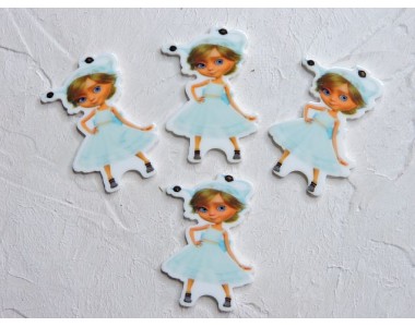 Кабошон-вырубка "Джинглики" 2,5*3,7 см  - 1 шт