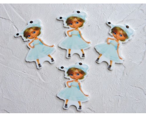 Кабошон-вырубка "Джинглики" 2,5*3,7 см  - 1 шт