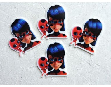 Кабошон-вырубка "Леди Баг" 3*3,5 см  - 1 шт