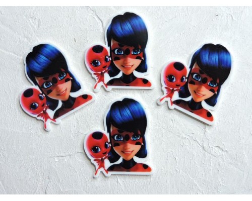 Кабошон-вырубка "Леди Баг" 3*3,5 см  - 1 шт
