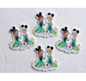 Кабошон-вырубка "Эльза и Анна" 3,3*3,2 см - 1 шт