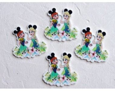 Кабошон-вырубка "Эльза и Анна" 3,3*3,2 см - 1 шт