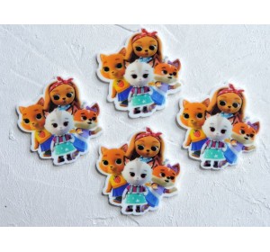 Кабошон-вырубка "Зверята" 3,2*3,5 см - 1 шт