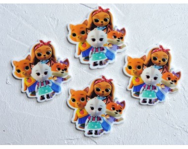 Кабошон-вырубка "Зверята" 3,2*3,5 см - 1 шт