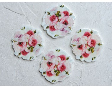 Кабошон-вырубка "Цветочки" 3,2 см - 1 шт