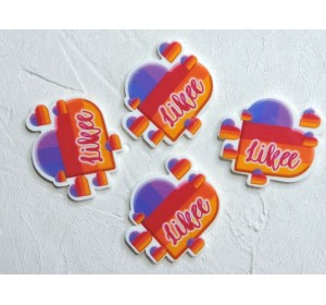 Кабошон-вырубка "Likee" 3,0*3,5 см - 1 шт